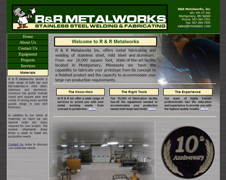 R&R_Metalworks <a href="http://www.rrmetalinc.com/" target="_blank" rel="noopener noreferrer">R&R Metalworks Inc.</a> <br />Mongomery, MN